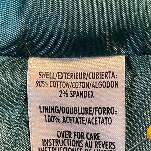 Casual Corner Teal Velvet Blazer. 8 - Picture 4 of 4